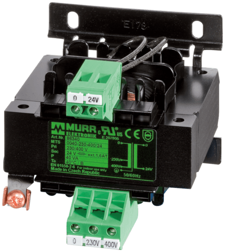 Murr Elektronik 6686347 6686347 Murrelektronik - MTS 1-PHASE CONTROL AND ISOLATION TRANSFORMER, P: 63VA IN: 230/400VAC OUT: 230VAC, for screw and DIN-rail mounting, with spring clamp connection Murr Elektronik 6686347 6686347 Murrelektronik - MTS 1-PHASE CONTROL AND ISOLATION TRANSFORMER, P: 63VA IN: 230/400VAC OUT: 230VAC, for screw and DIN-rail mounting, with spring clamp connection