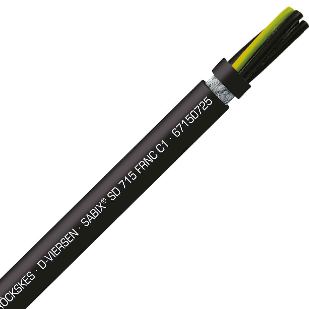 SAB 67150725 SABIX SD 715 C FRNC C1 - 24 AWG/7c, shielded halogen-free flame retardant continuous flex data cable, CE, RoHS SAB 67150725 SABIX SD 715 C FRNC C1 - 24 AWG/7c, shielded halogen-free flame retardant continuous flex data cable, CE, RoHS