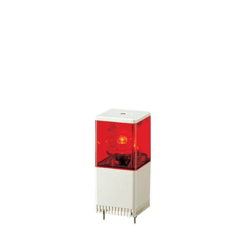 Patlite KJSB-120-R 82mm 1-tier, Rotating Cube Type Signal Tower with Buzzer, Red Patlite KJSB-120-R 82mm 1-tier, Rotating Cube Type Signal Tower with Buzzer, Red