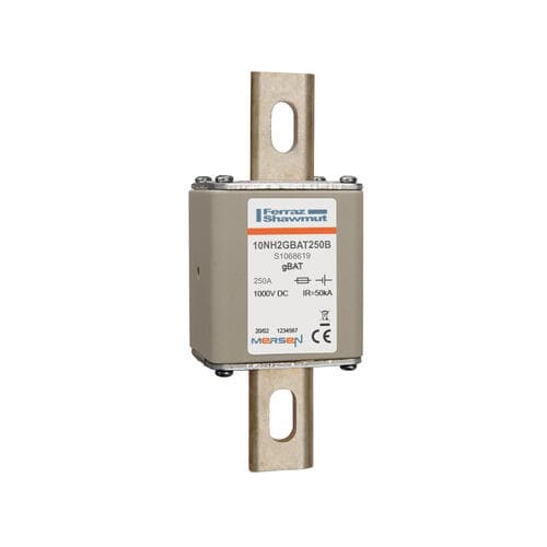 Mersen S1068619 NH fuse-link gBAT, 1000VDC, size 2, 250A, for direct mounting Mersen S1068619 NH fuse-link gBAT, 1000VDC, size 2, 250A, for direct mounting