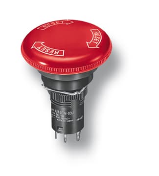 Omron A165E-S-02 A165E-S-02, E-Stop Emergency Stop Switch, Action type: Push-lock, Turn-reset, Bezel Color: Black, Size: 16 mm diameter Omron A165E-S-02 A165E-S-02, E-Stop Emergency Stop Switch, Action type: Push-lock, Turn-reset, Bezel Color: Black, Size: 16 mm diameter