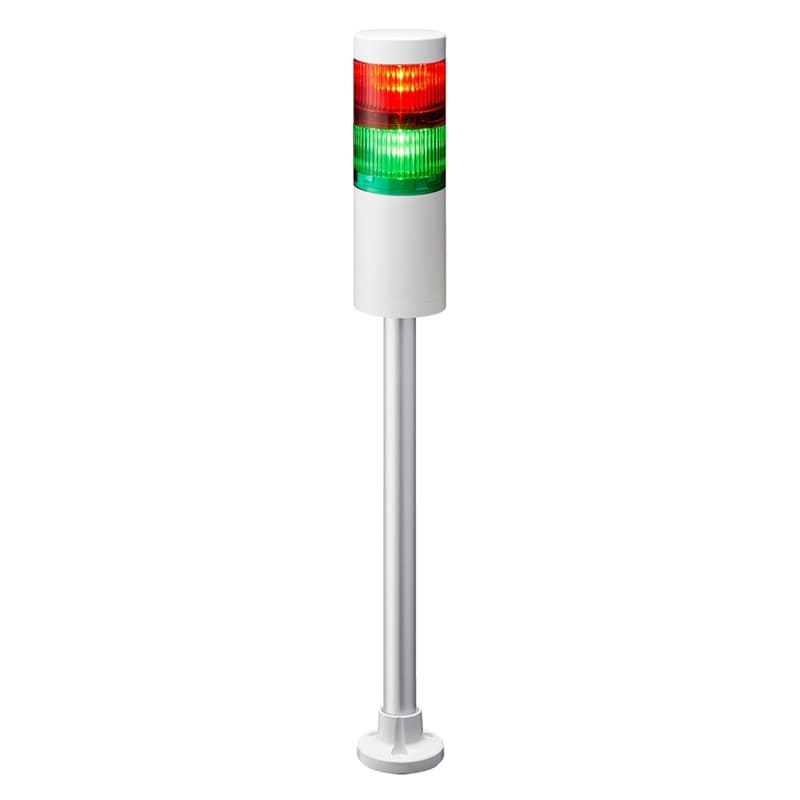 Patlite LR6-202PJNW-RG 60mm 2-tier Signal Tower, 24V DC, Pole Mount with Circular Bracket and Cable, No Flashing/Buzzer, Off-white Patlite LR6-202PJNW-RG 60mm 2-tier Signal Tower, 24V DC, Pole Mount with Circular Bracket and Cable, No Flashing/Buzzer, Off-white