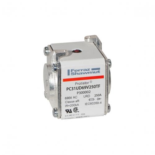 Mersen P300002 P300002 Mersen - Square Body High-Speed Fuse Protistor® Size 31 aR 690VAC IEC 700VAC UL 250A With Striker Flush ends metric threads Mersen P300002 P300002 Mersen - Square Body High-Speed Fuse Protistor® Size 31 aR 690VAC IEC 700VAC UL 250A With Striker Flush ends metric threads