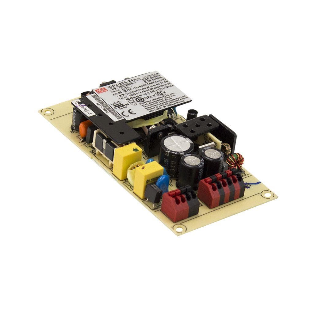 MEAN WELL IDPV-65A-36 AC-DC Constant Voltage LED Driver (CV); PCB open frame type; Input range 180-295VAC; Output 36Vdc at 1.8A; 2 in 1 dimming with 0-10Vdc or PWM signal and Auxiliary output MEAN WELL IDPV-65A-36 AC-DC Constant Voltage LED Driver (CV); PCB open frame type; Input range 180-295VAC; Output 36Vdc at 1.8A; 2 in 1 dimming with 0-10Vdc or PWM signal and Auxiliary output
