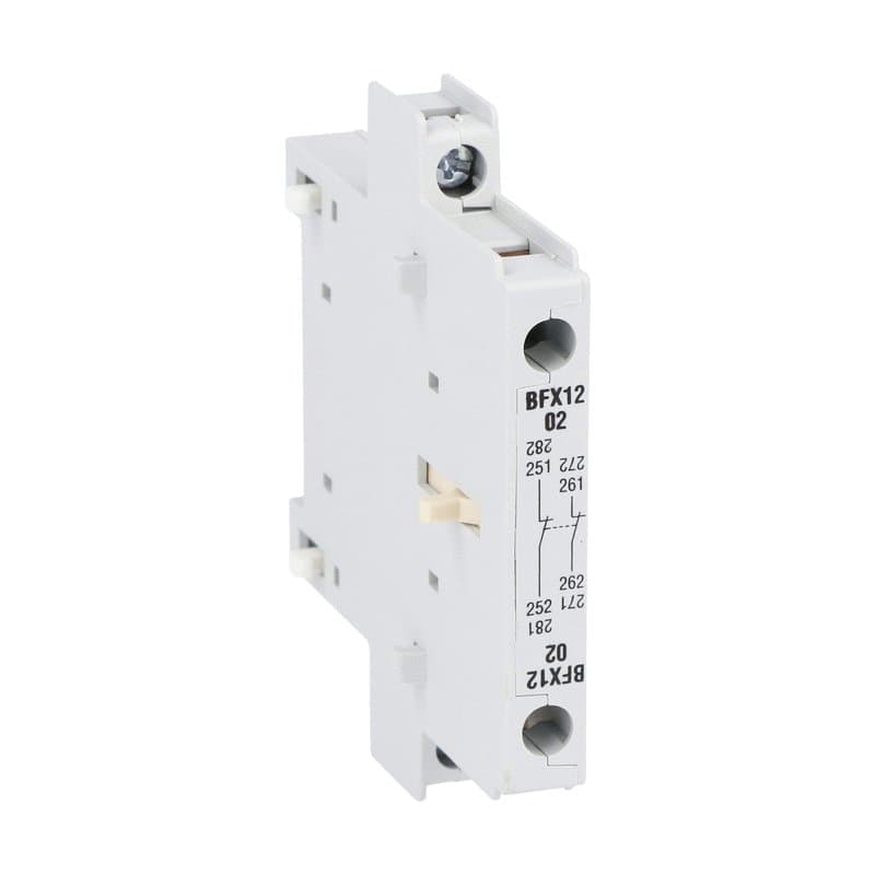 Lovato Electric BFX1202 BFX1202 Lovato - Auxiliary contact for side mounting. Screw terminals, for BF... series contactors, 2NC for BF00, BF09...BF150 Lovato Electric BFX1202 BFX1202 Lovato - Auxiliary contact for side mounting. Screw terminals, for BF... series contactors, 2NC for BF00, BF09...BF150