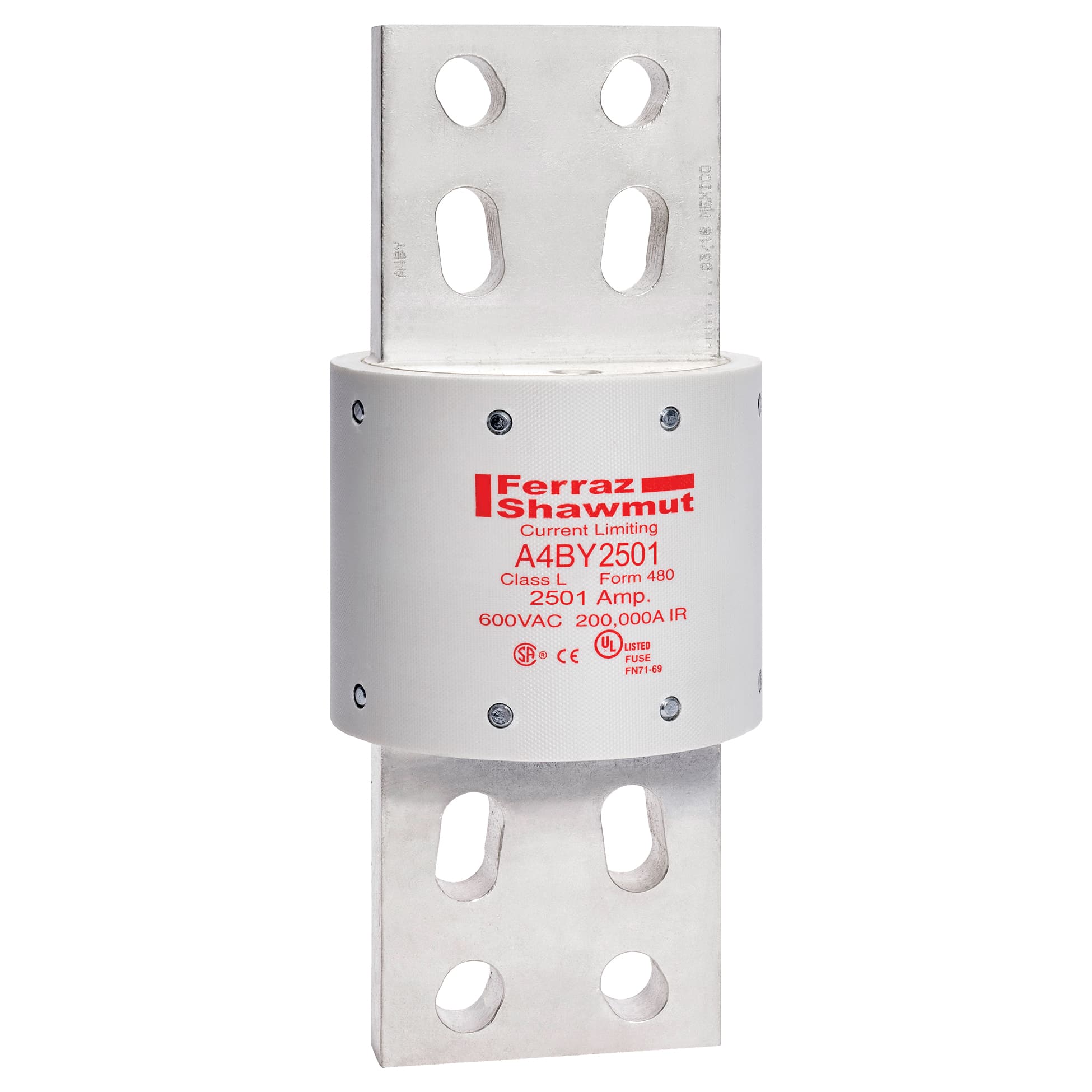 Mersen A4BY2001 A4BY2001 Mersen - Fuse A4BY - Class L - Time-Delay 600VAC 300VDC 2001A Blade Amp-Trap® Mersen A4BY2001 A4BY2001 Mersen - Fuse A4BY - Class L - Time-Delay 600VAC 300VDC 2001A Blade Amp-Trap®