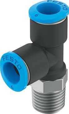 Festo 153364 push-in T-fitting QSMTL-1/8-6 360° orientable, male thread with external hexagon. Size: Mini, Nominal size: 3,3 mm, Type of seal on screw-in stud: coating, Assembly position: Any, Container size: 10 Festo 153364 push-in T-fitting QSMTL-1/8-6 360° orientable, male thread with external hexagon. Size: Mini, Nominal size: 3,3 mm, Type of seal on screw-in stud: coating, Assembly position: Any, Container size: 10