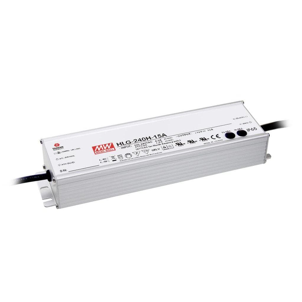 MEAN WELL HLG-240H-15C AC-DC Single output LED driver Mix mode (CV+CC) with built-in PFC; Output 15Vdc at 15A; IP00; Terminal block output MEAN WELL HLG-240H-15C AC-DC Single output LED driver Mix mode (CV+CC) with built-in PFC; Output 15Vdc at 15A; IP00; Terminal block output