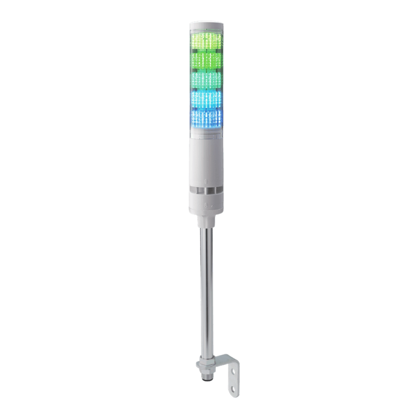 Patlite LA6-5DLJWB-RYGBC Multi Color LED Signal Tower with Flash & Buzzer, Pole mount, 1.3m cable, off-white Patlite LA6-5DLJWB-RYGBC Multi Color LED Signal Tower with Flash & Buzzer, Pole mount, 1.3m cable, off-white