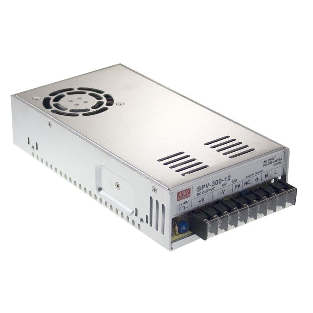 MEAN WELL SPV-300-24 AC-DC Enclosed power supply; Output 24Vdc at 12.5A; forced air cooling; Programmable output 20-110% MEAN WELL SPV-300-24 AC-DC Enclosed power supply; Output 24Vdc at 12.5A; forced air cooling; Programmable output 20-110%
