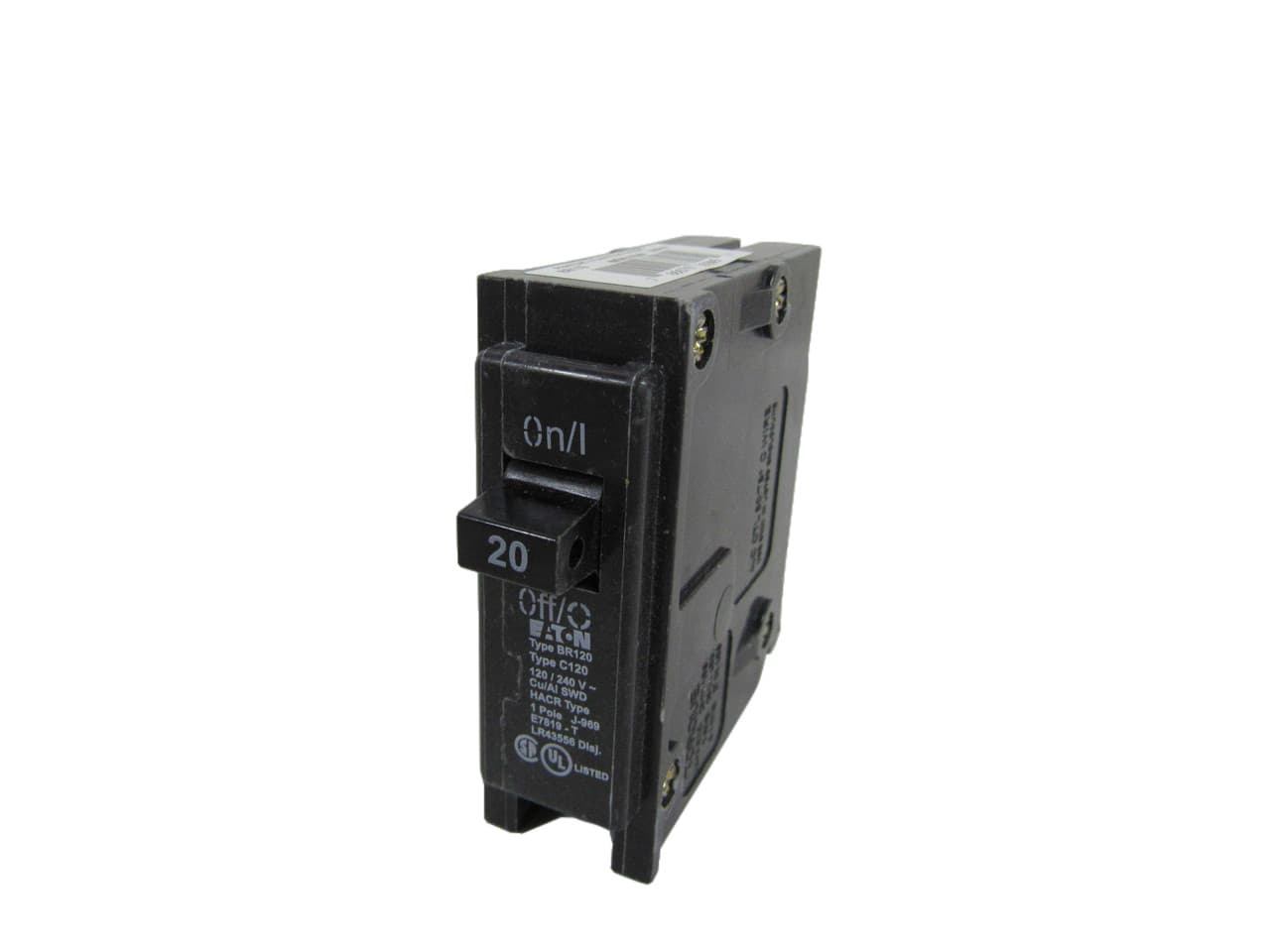 Eaton BR120 BR120 Eaton - Eaton BR thermal magnetic circuit breaker,Type BR 1-Inch plug-on circuit breaker,20 A,10 kAIC,Single-pole,120/240V,BR,#14-4 AWG Cu/Al,Q1,BR,Type BR loadcenters Eaton BR120 BR120 Eaton - Eaton BR thermal magnetic circuit breaker,Type BR 1-Inch plug-on circuit breaker,20 A,10 kAIC,Single-pole,120/240V,BR,#14-4 AWG Cu/Al,Q1,BR,Type BR loadcenters