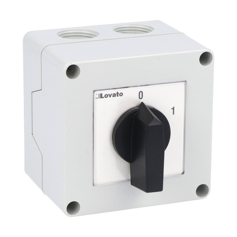 Lovato Electric 7GN2003P 7GN2003P Lovato - Enclosed rotary cam switch 7GN series, ON-OFF spring return switch 3 poles 20A in plastic enclosure 75X75mm with black handle Lovato Electric 7GN2003P 7GN2003P Lovato - Enclosed rotary cam switch 7GN series, ON-OFF spring return switch 3 poles 20A in plastic enclosure 75X75mm with black handle