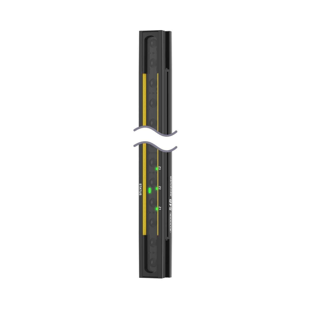 Banner S4BR30-450-S Banner S4BR30-450-S - S4B Type 4 Safety Light Curtain, Receiver; Resolution: 30 mm; Range: 12 m (40 ft); Defined Area: 450 mm (17.7 in); Housing: Black; Connection: Removable Disconnect (RD); Mounting Hardware and Cordset/M12 Pigtail Ordered Separately Banner S4BR30-450-S Banner S4BR30-450-S - S4B Type 4 Safety Light Curtain, Receiver; Resolution: 30 mm; Range: 12 m (40 ft); Defined Area: 450 mm (17.7 in); Housing: Black; Connection: Removable Disconnect (RD); Mounting Hardware and Cordset/M12 Pigtail Ordered Separately