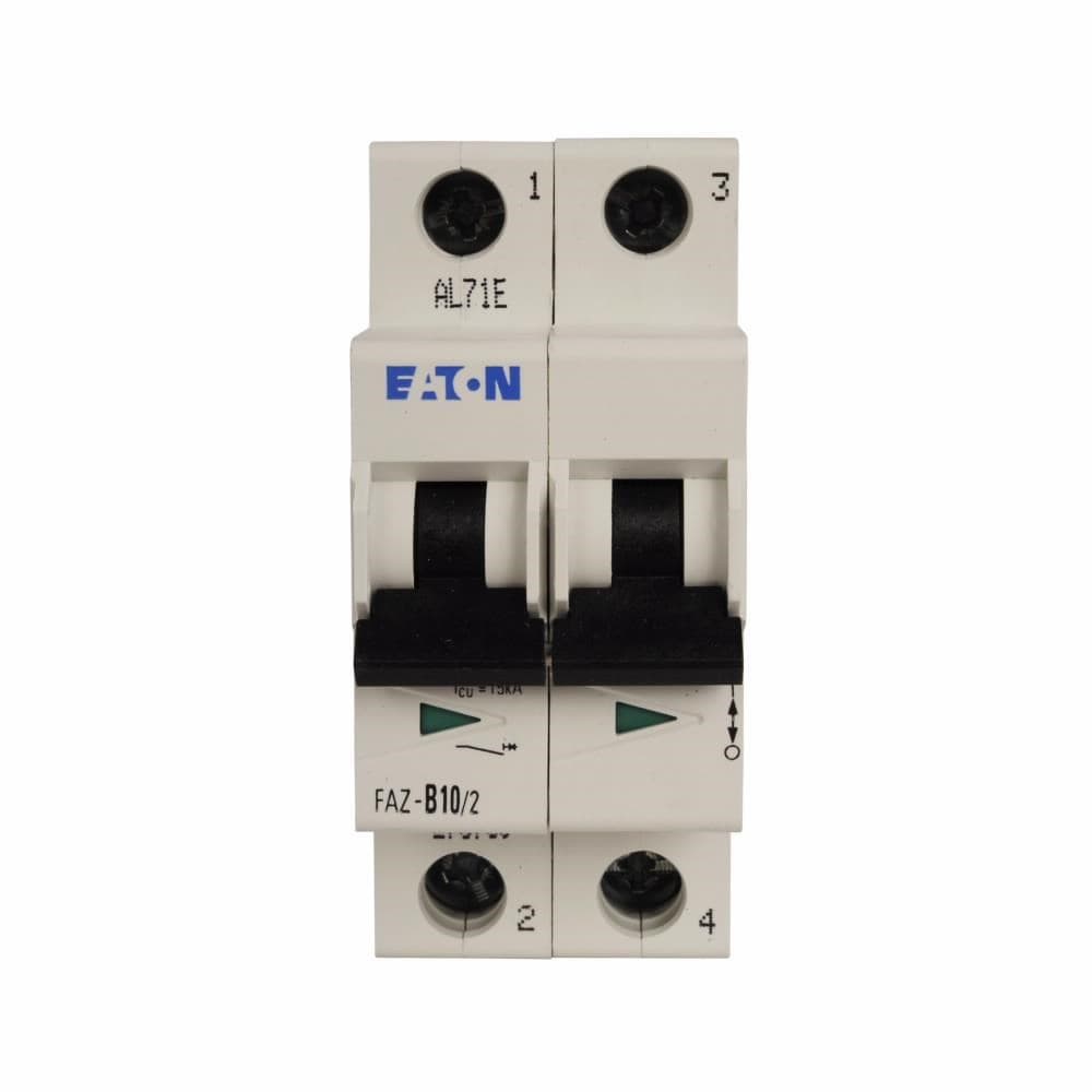 Eaton FAZ-C35/2-NA-DC Eaton FAZ branch protector,UL 489 Industrial miniature circuit breaker - supplementary protector,Medium levels of inrush current are expected,35 A,10 kAIC,Two-pole,125 Vdc per pole,5-10X /n,50-60 Hz,Screw terminals,C Curve Eaton FAZ-C35/2-NA-DC Eaton FAZ branch protector,UL 489 Industrial miniature circuit breaker - supplementary protector,Medium levels of inrush current are expected,35 A,10 kAIC,Two-pole,125 Vdc per pole,5-10X /n,50-60 Hz,Screw terminals,C Curve