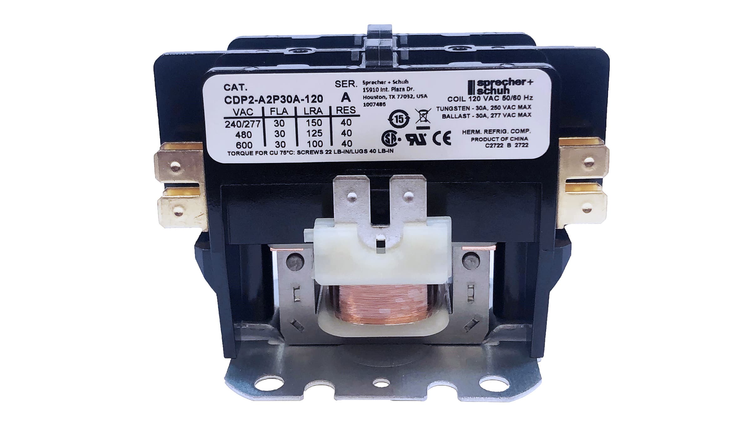 Sprecher + Schuh CDP2-A2P40A-24 Sprecher + Schuh CDP2-A2P40A-24 - CDP2 Definite Purpose Contactor, 40A FLA/50A Res., 24V 60Hz AC, 2-Pole Sprecher + Schuh CDP2-A2P40A-24 Sprecher + Schuh CDP2-A2P40A-24 - CDP2 Definite Purpose Contactor, 40A FLA/50A Res., 24V 60Hz AC, 2-Pole