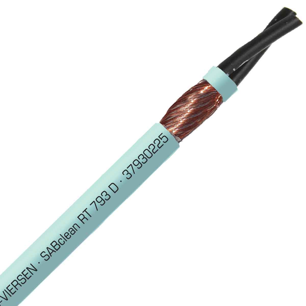 SAB 37930225 SABclean RT 793 D - 14 AWG/2c, TPE clean room shielded torsional cable, ±360° torsion SAB 37930225 SABclean RT 793 D - 14 AWG/2c, TPE clean room shielded torsional cable, ±360° torsion