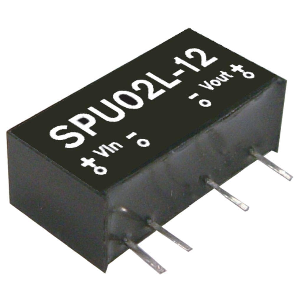 MEAN WELL SPU02L-15 DC-DC Converter PCB mount; Input 5Vdc +-10%; Output 15Vdc at 0.133A; SIP through hole package; 3000Vdc I/O isolation; SPU02L-15 is succeeded by SPUN02L-15. MEAN WELL SPU02L-15 DC-DC Converter PCB mount; Input 5Vdc +-10%; Output 15Vdc at 0.133A; SIP through hole package; 3000Vdc I/O isolation; SPU02L-15 is succeeded by SPUN02L-15.