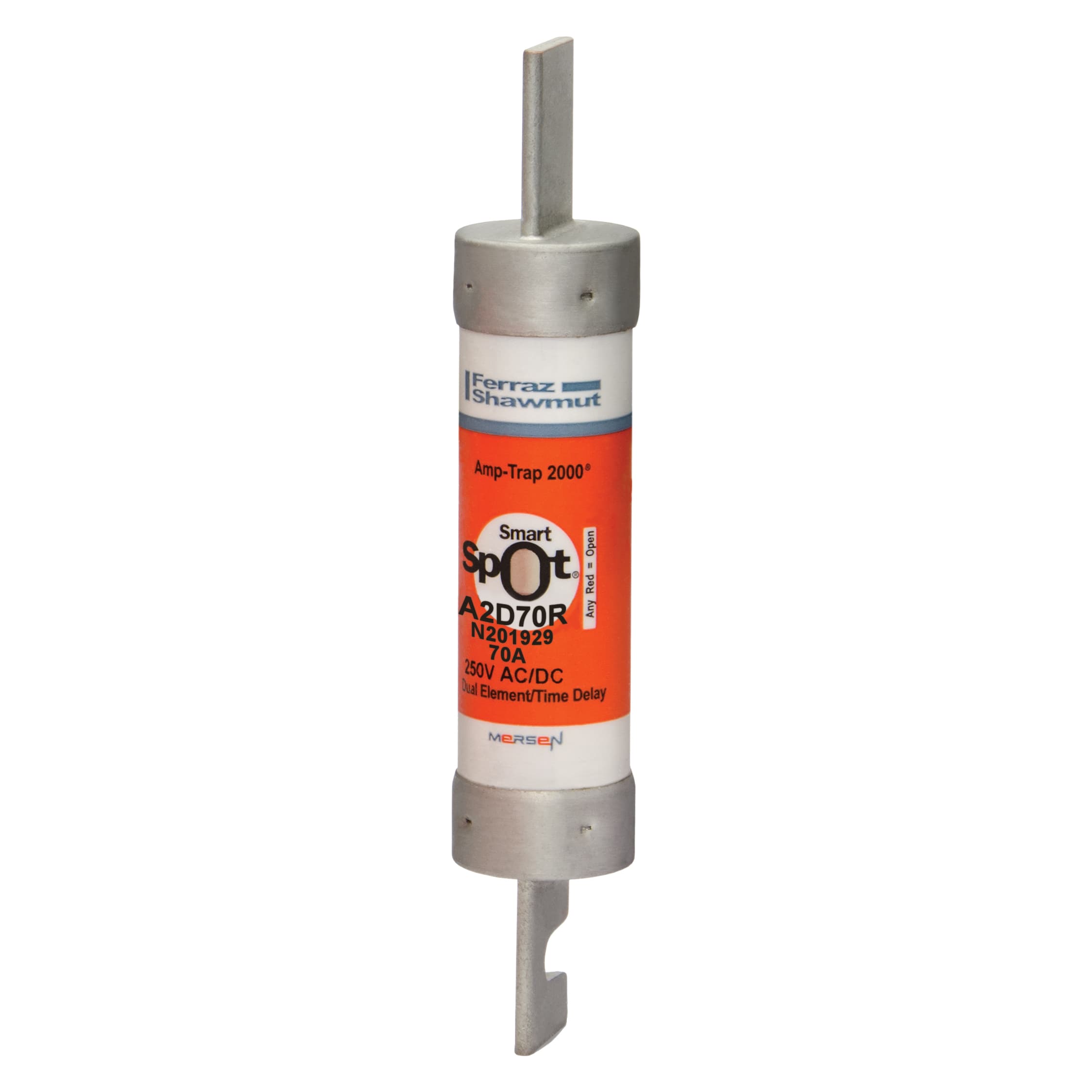 Mersen A2D70R A2D70R Mersen - Fuse A2D-R - Class RK1 - Time-Delay 250VAC 250VDC 70A Blade SmartSpot® Amp-Trap 2000® Mersen A2D70R A2D70R Mersen - Fuse A2D-R - Class RK1 - Time-Delay 250VAC 250VDC 70A Blade SmartSpot® Amp-Trap 2000®
