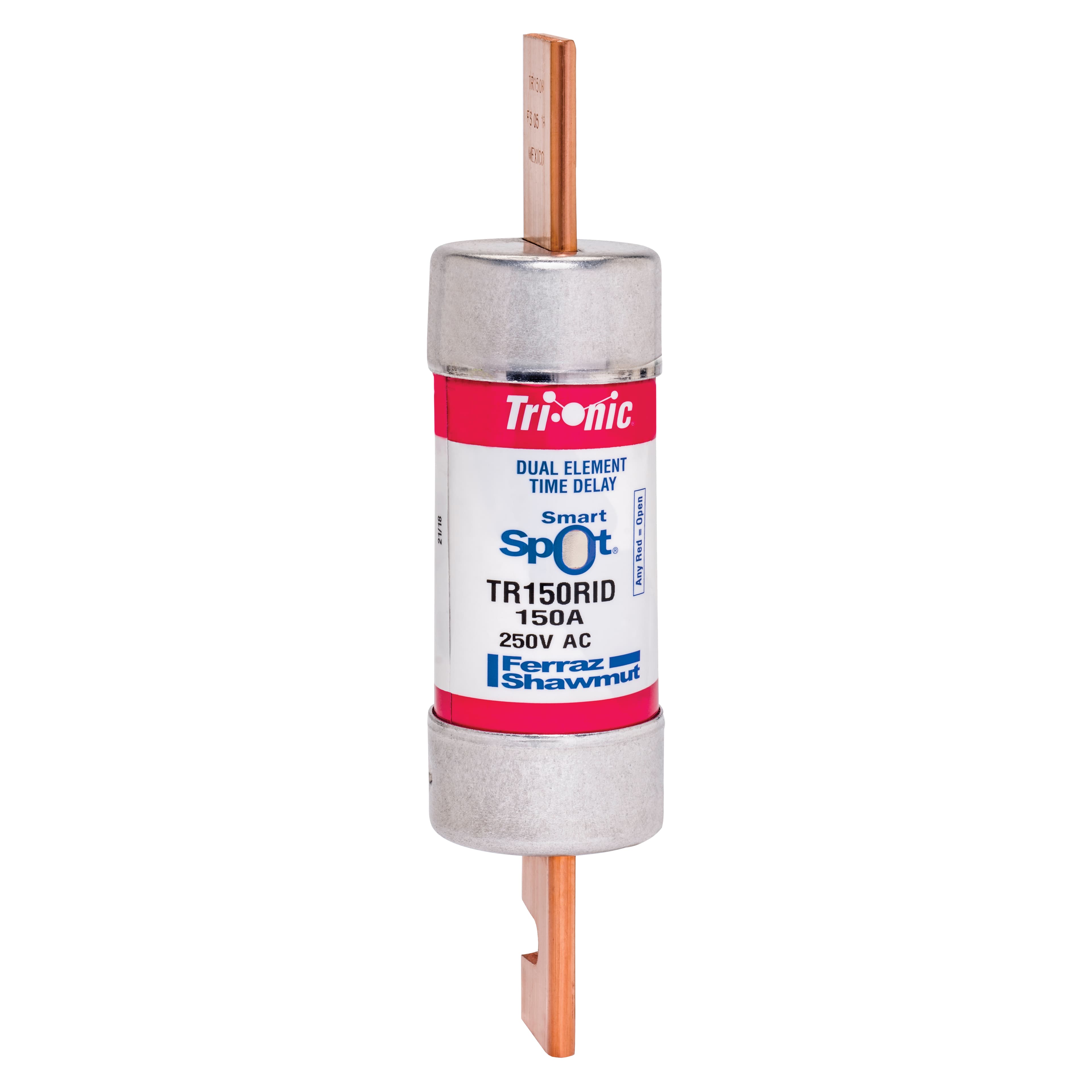 Mersen TR150RID TR150RID Mersen - Fuse TR-R - Class RK5 - Time-Delay 250VAC 250VDC 150A Blade SmartSpot® Tri-Onic® Mersen TR150RID TR150RID Mersen - Fuse TR-R - Class RK5 - Time-Delay 250VAC 250VDC 150A Blade SmartSpot® Tri-Onic®