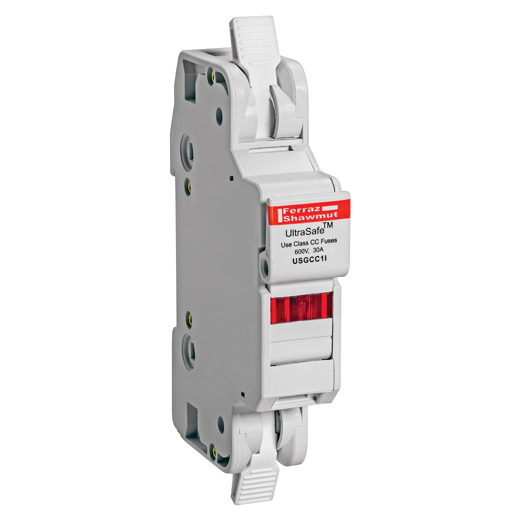 Mersen USGCC1I USGCC1I Mersen - Fuse Holder UltraSafe™ 600VAC 600VDC Class CC 30A 1-Pole LED Cage Clamp IP65 Mersen USGCC1I USGCC1I Mersen - Fuse Holder UltraSafe™ 600VAC 600VDC Class CC 30A 1-Pole LED Cage Clamp IP65