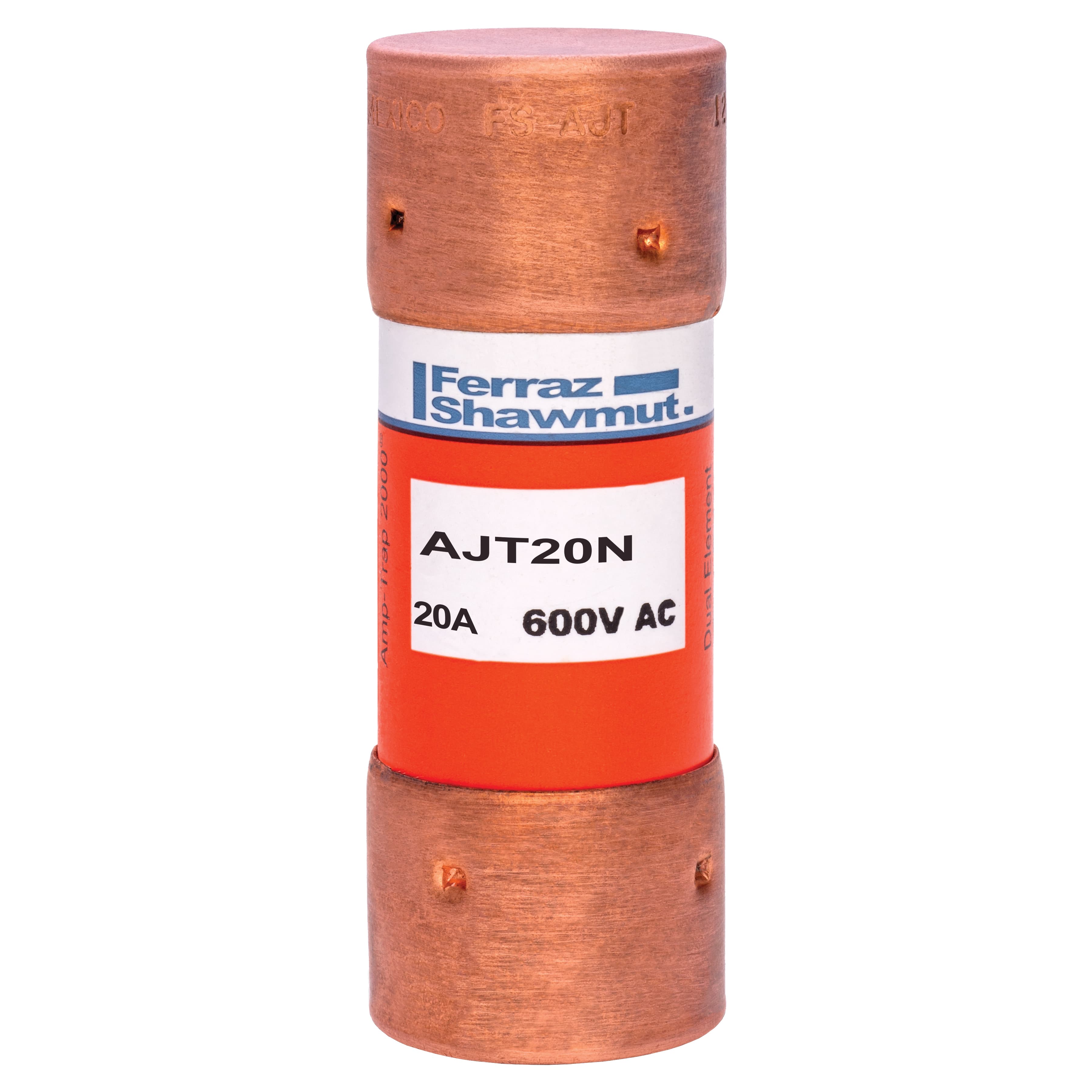 Mersen AJT20N AJT20N Mersen - Fuse AJT - Class J - Time-delay 600VAC 400VDC 20A Ferrule Amp-Trap 2000® Mersen AJT20N AJT20N Mersen - Fuse AJT - Class J - Time-delay 600VAC 400VDC 20A Ferrule Amp-Trap 2000®
