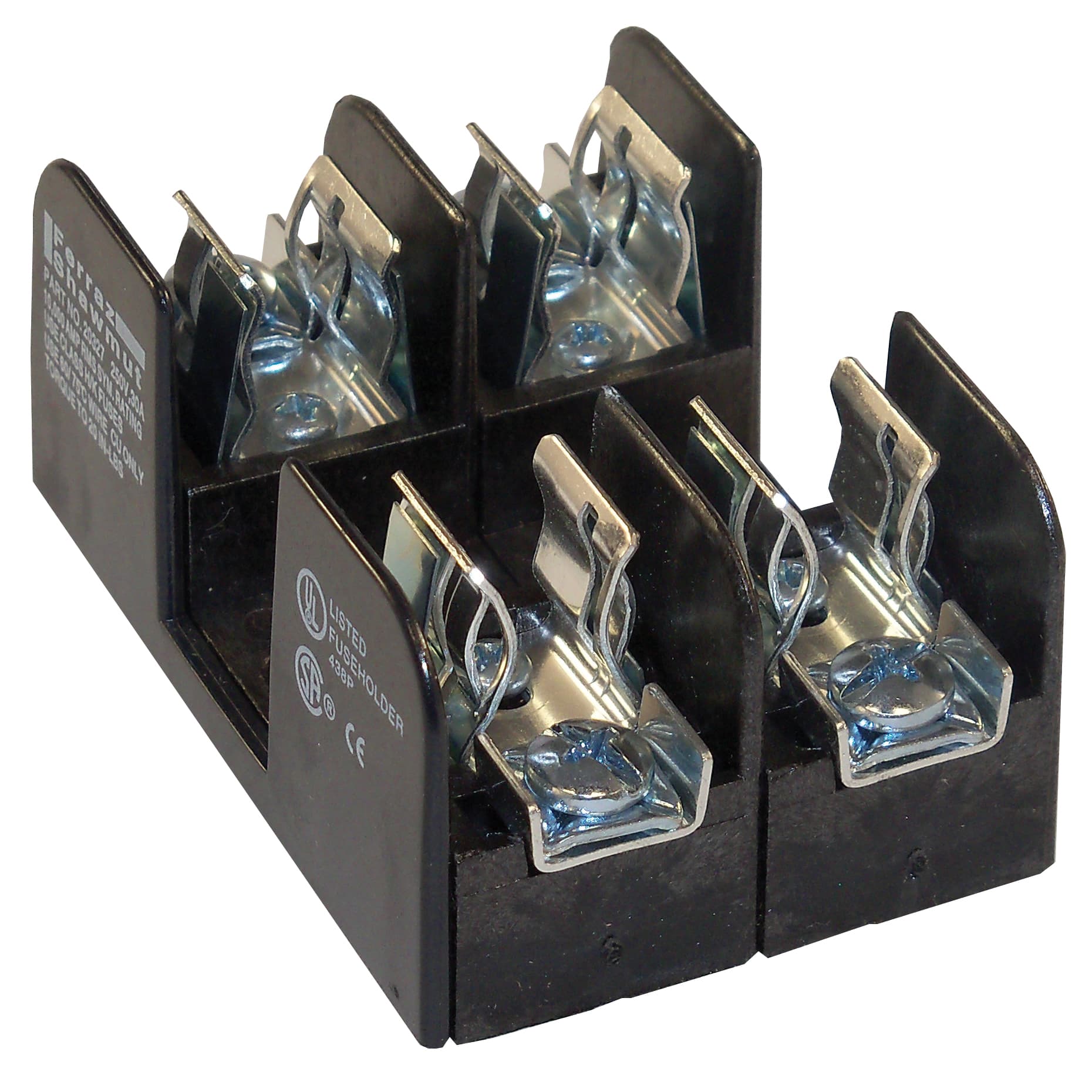 Mersen 20327 20327 Mersen - Fuse Block 250VAC 250VDC Class H/K 30A 2-Pole Pressure Plate with Reinforced Clip Mersen 20327 20327 Mersen - Fuse Block 250VAC 250VDC Class H/K 30A 2-Pole Pressure Plate with Reinforced Clip