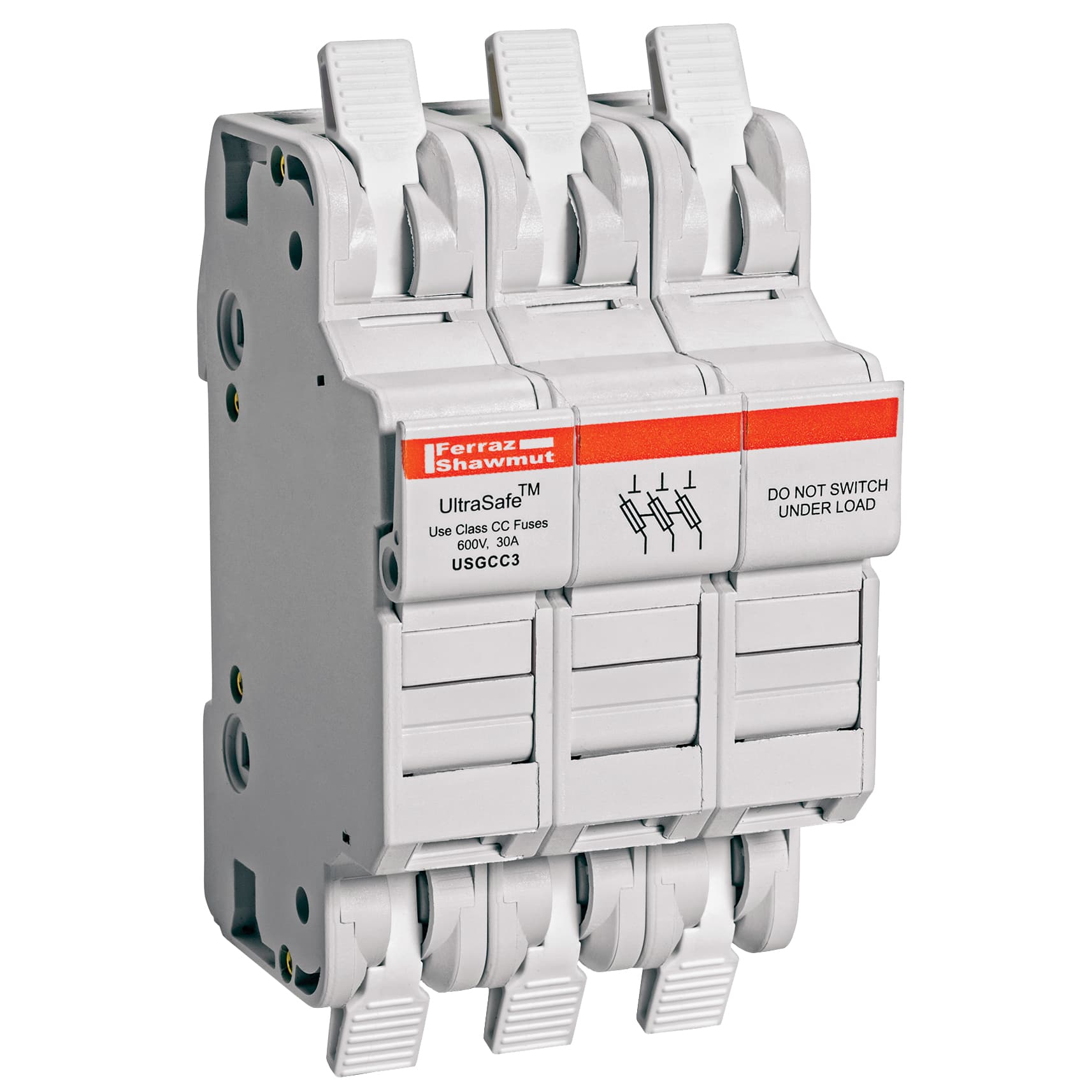 Mersen USGCC3 USGCC3 Mersen - Fuse Holder UltraSafe™ 600VAC 600VDC Class CC 30A 3-Pole Cage Clamp IP65 Mersen USGCC3 USGCC3 Mersen - Fuse Holder UltraSafe™ 600VAC 600VDC Class CC 30A 3-Pole Cage Clamp IP65