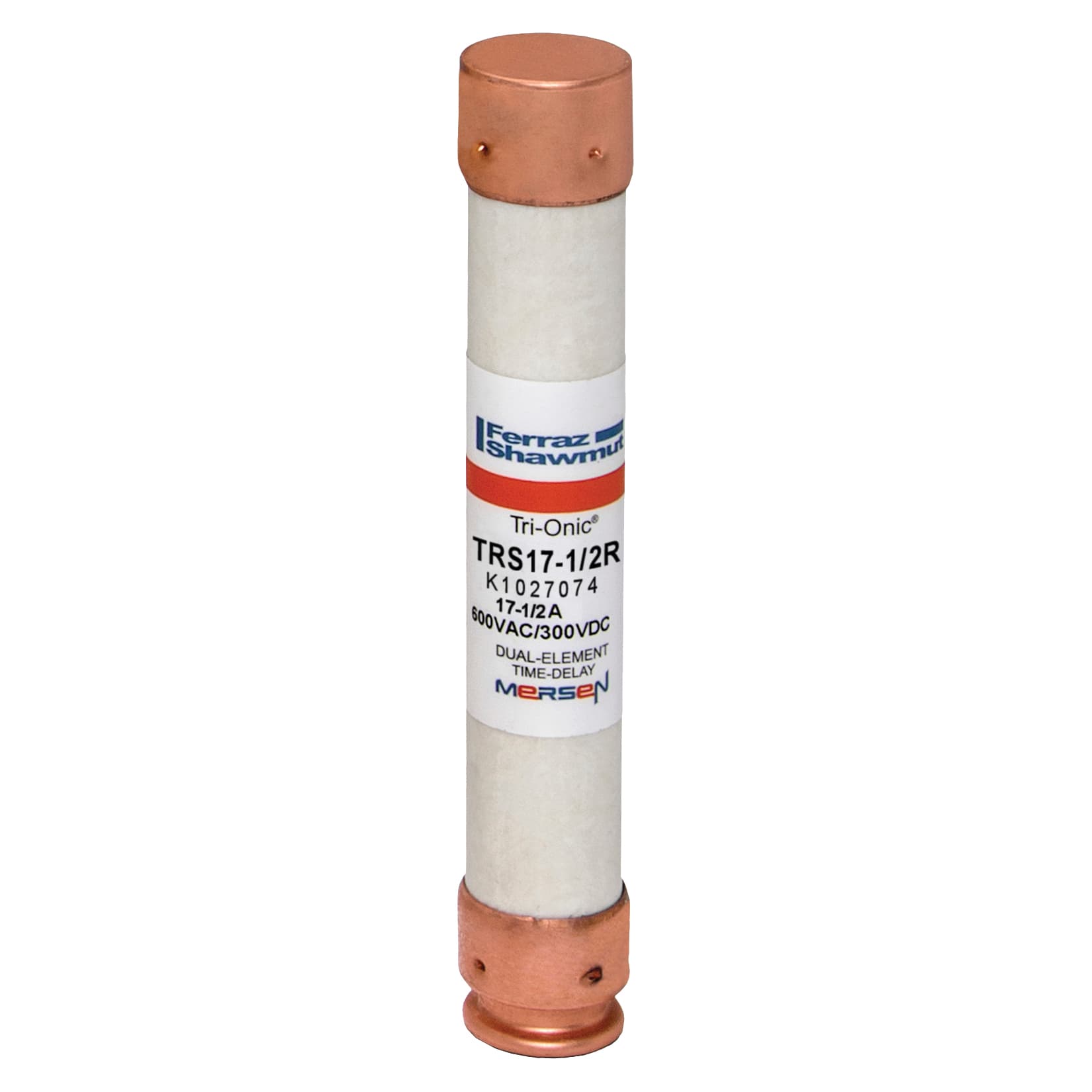 Mersen TRS17-1/2R TRS17-1/2R Mersen - Fuse TRS-R - Class RK5 - Time-Delay 600VAC 300VDC 17.5A Ferrule Tri-Onic® Mersen TRS17-1/2R TRS17-1/2R Mersen - Fuse TRS-R - Class RK5 - Time-Delay 600VAC 300VDC 17.5A Ferrule Tri-Onic®