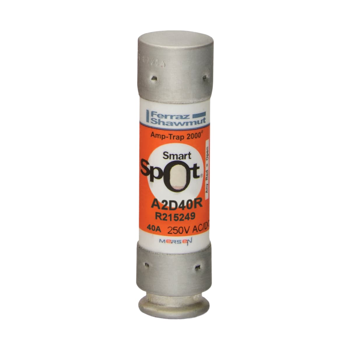 Mersen A2D40R A2D40R Mersen - Fuse A2D-R - Class RK1 - Time-Delay 250VAC 250VDC 40A Ferrule SmartSpot® Amp-Trap 2000® Mersen A2D40R A2D40R Mersen - Fuse A2D-R - Class RK1 - Time-Delay 250VAC 250VDC 40A Ferrule SmartSpot® Amp-Trap 2000®