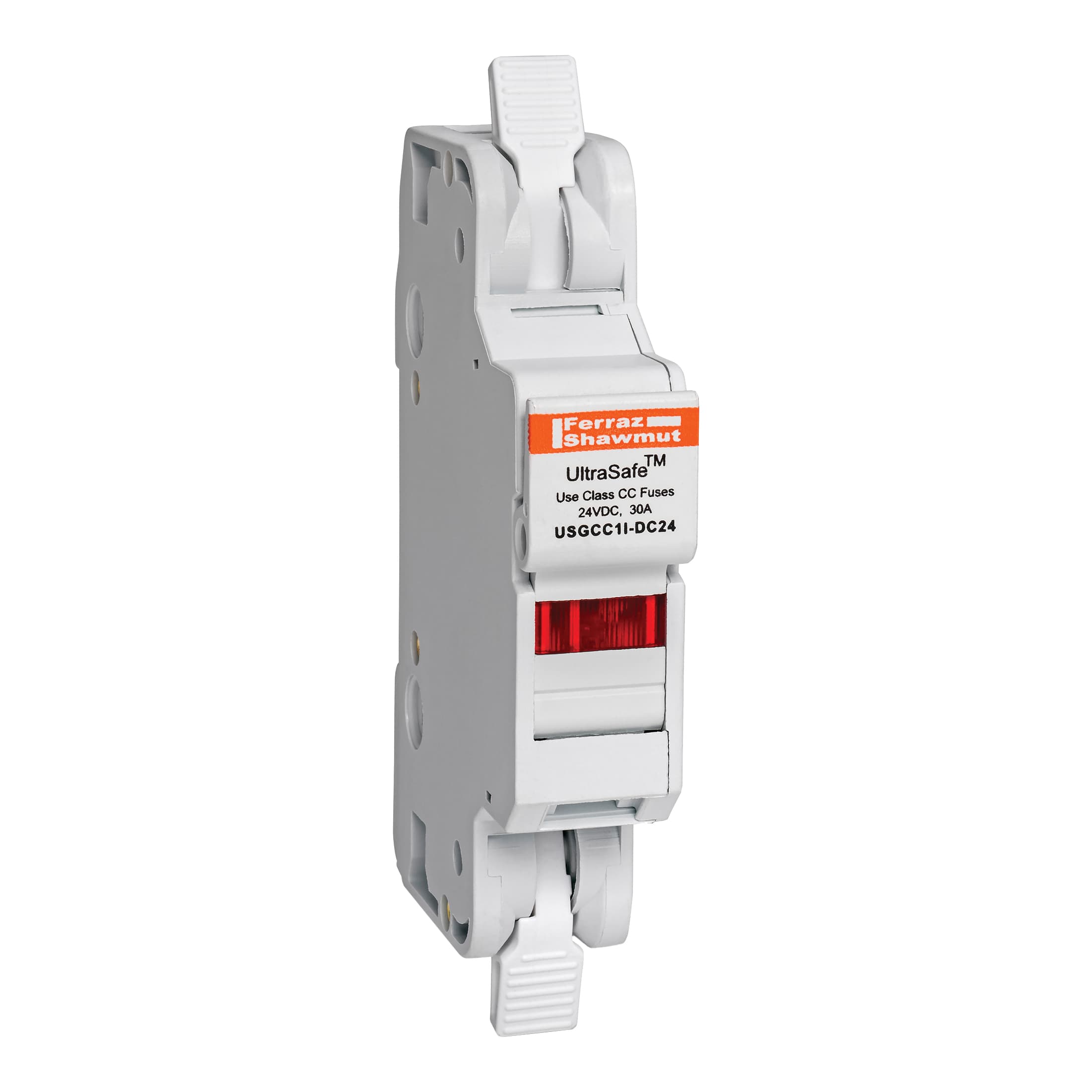 Mersen USGCC1I-DC24 USGCC1I-DC24 Mersen - Fuse Holder UltraSafe™ 24VDC Class CC 30A 1-Pole LED Cage Clamp IP65 Mersen USGCC1I-DC24 USGCC1I-DC24 Mersen - Fuse Holder UltraSafe™ 24VDC Class CC 30A 1-Pole LED Cage Clamp IP65