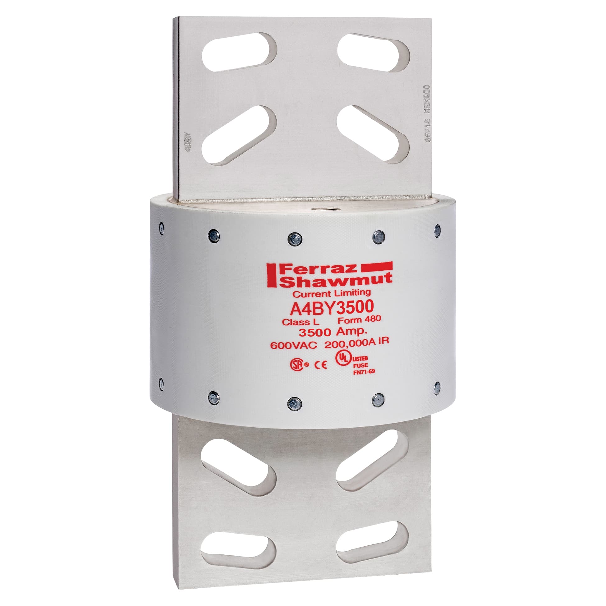 Mersen A4BY3500 A4BY3500 Mersen - Fuse A4BY - Class L - Time-Delay 600VAC 300VDC 3500A Blade Amp-Trap® Mersen A4BY3500 A4BY3500 Mersen - Fuse A4BY - Class L - Time-Delay 600VAC 300VDC 3500A Blade Amp-Trap®