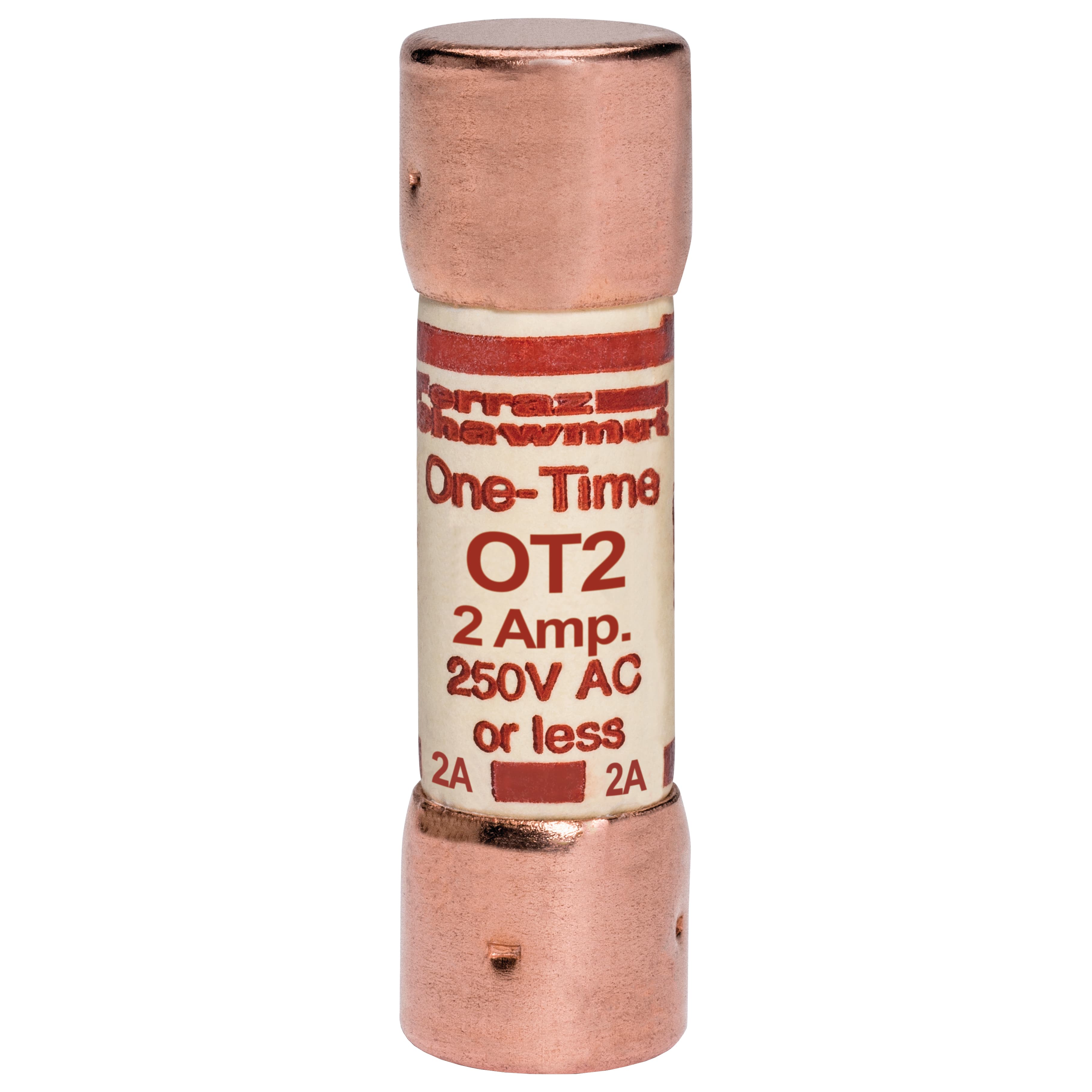 Mersen OT2 OT2 Mersen - Fuse OT - Class K5 - Fast-Acting 250VAC 250VDC 2A Ferrule Amp-Trap® Mersen OT2 OT2 Mersen - Fuse OT - Class K5 - Fast-Acting 250VAC 250VDC 2A Ferrule Amp-Trap®