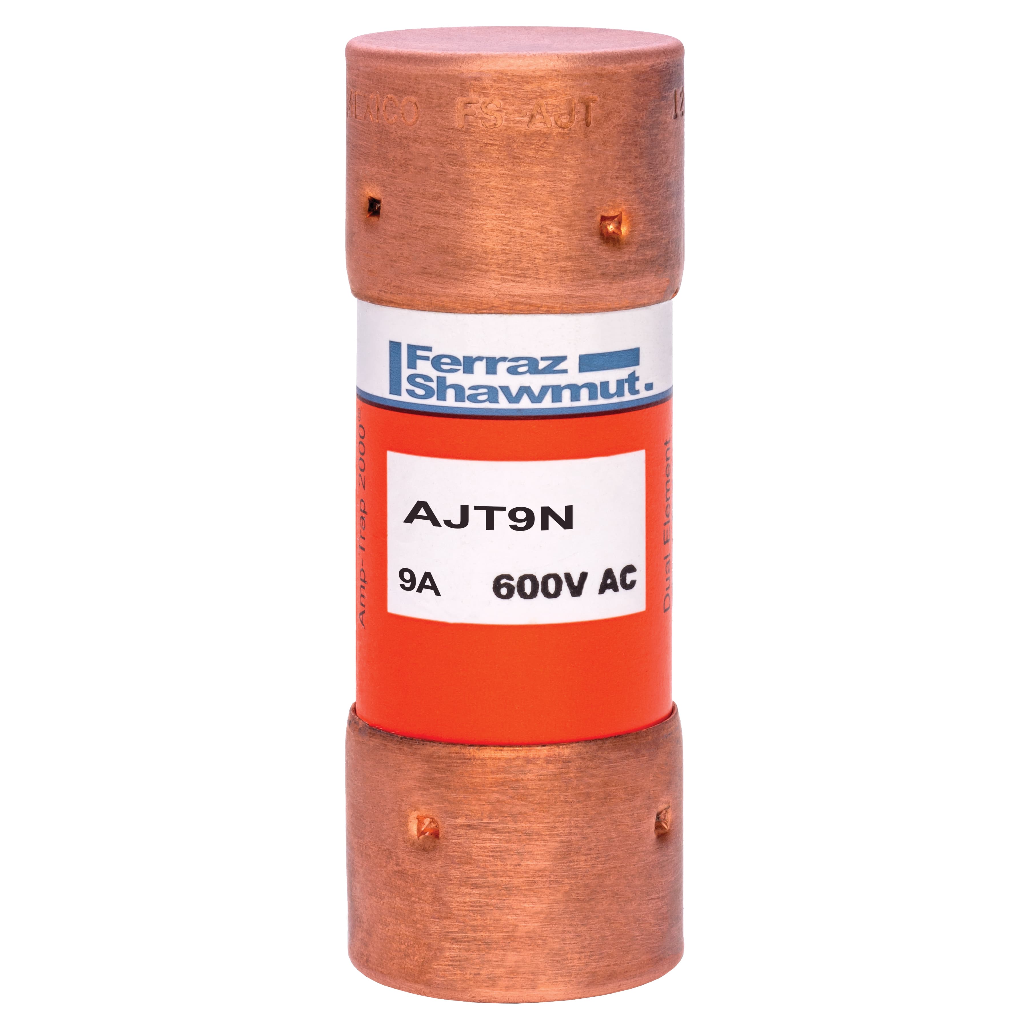 Mersen AJT9N AJT9N Mersen - Fuse AJT - Class J - Time-delay 600VAC 500VDC 9A Ferrule Amp-Trap 2000® Mersen AJT9N AJT9N Mersen - Fuse AJT - Class J - Time-delay 600VAC 500VDC 9A Ferrule Amp-Trap 2000®