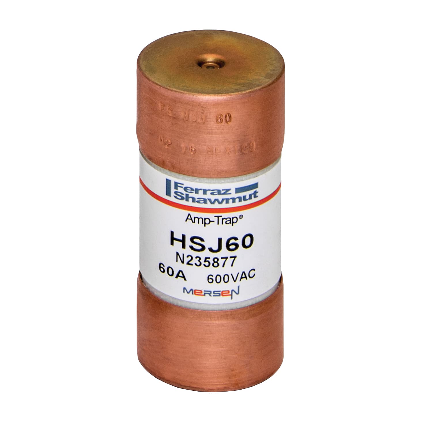 Mersen HSJ60 HSJ60 Mersen - Fuse HSJ - Class J - High-Speed 600VAC 500VDC 60A Ferrule Amp-Trap® Mersen HSJ60 HSJ60 Mersen - Fuse HSJ - Class J - High-Speed 600VAC 500VDC 60A Ferrule Amp-Trap®
