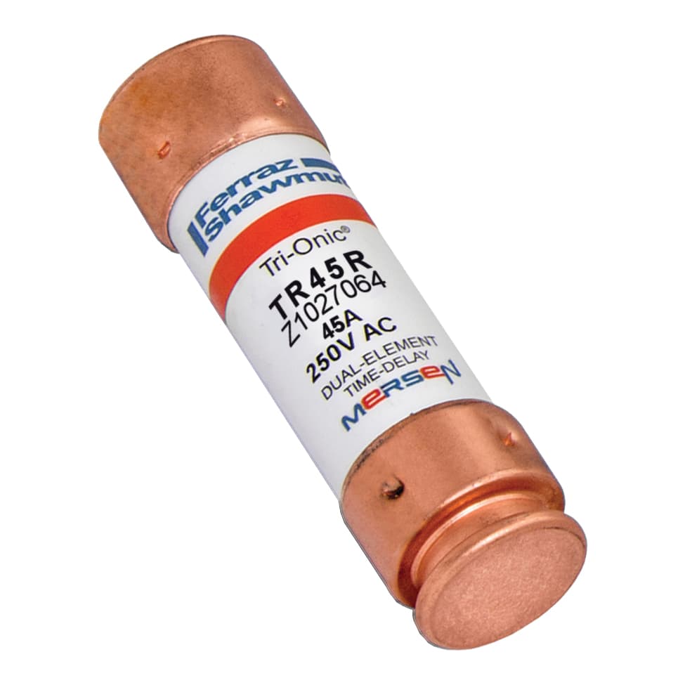 Mersen TR45R-3PK TR45R-3PK Mersen - Fuse TR-R - Class RK5 - Time-Delay 250VAC 250VDC 45A Ferrule Tri-Onic® 3 pack Mersen TR45R-3PK TR45R-3PK Mersen - Fuse TR-R - Class RK5 - Time-Delay 250VAC 250VDC 45A Ferrule Tri-Onic® 3 pack