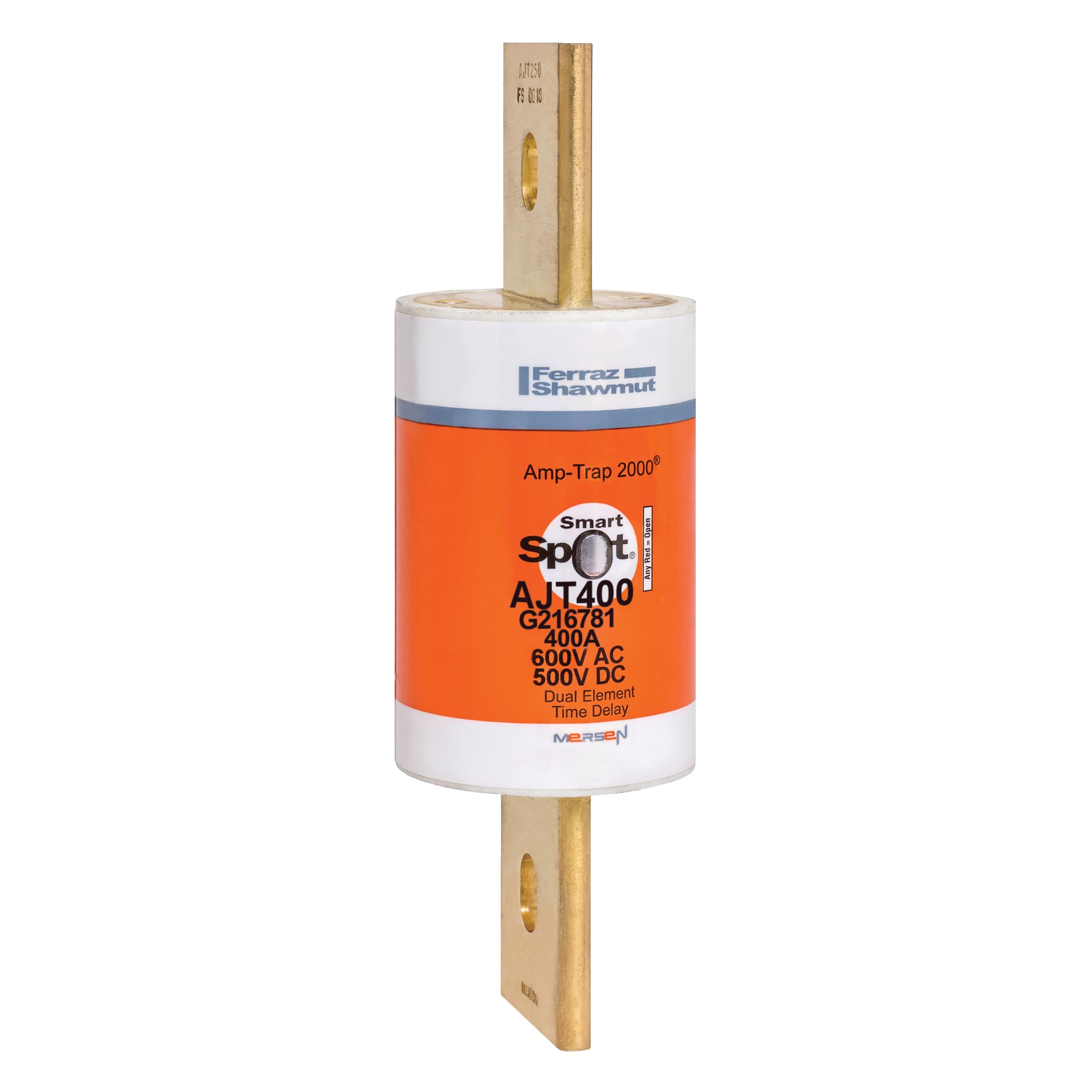 Mersen AJT400 AJT400 Mersen - Fuse AJT - Class J - Time-delay 600VAC 500VDC 400A Blade SmartSpot® Amp-Trap 2000® Mersen AJT400 AJT400 Mersen - Fuse AJT - Class J - Time-delay 600VAC 500VDC 400A Blade SmartSpot® Amp-Trap 2000®