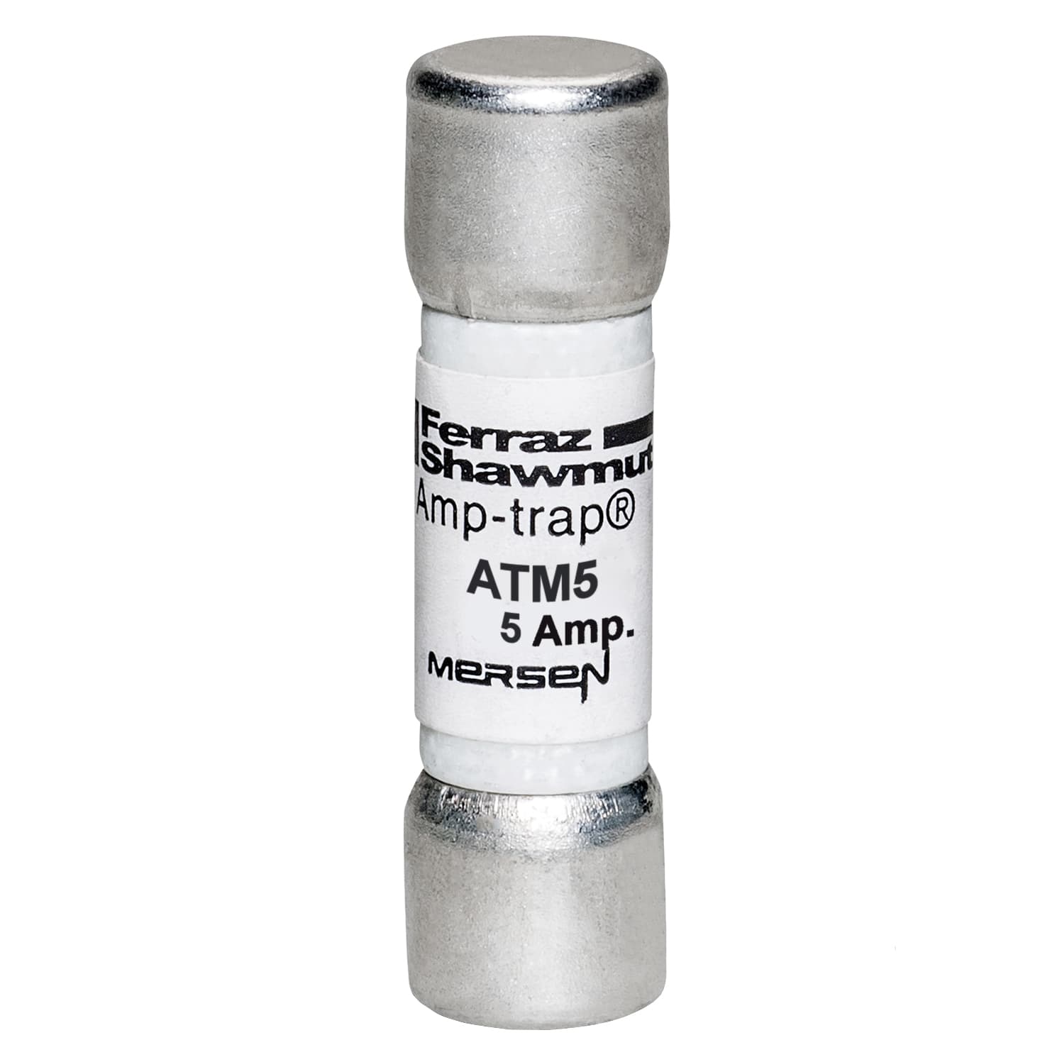 Mersen ATM5 ATM5 Mersen - Fuse ATM - Midget - Fast-Acting 600VAC 600VDC 5A Ferrule Amp-Trap® Mersen ATM5 ATM5 Mersen - Fuse ATM - Midget - Fast-Acting 600VAC 600VDC 5A Ferrule Amp-Trap®