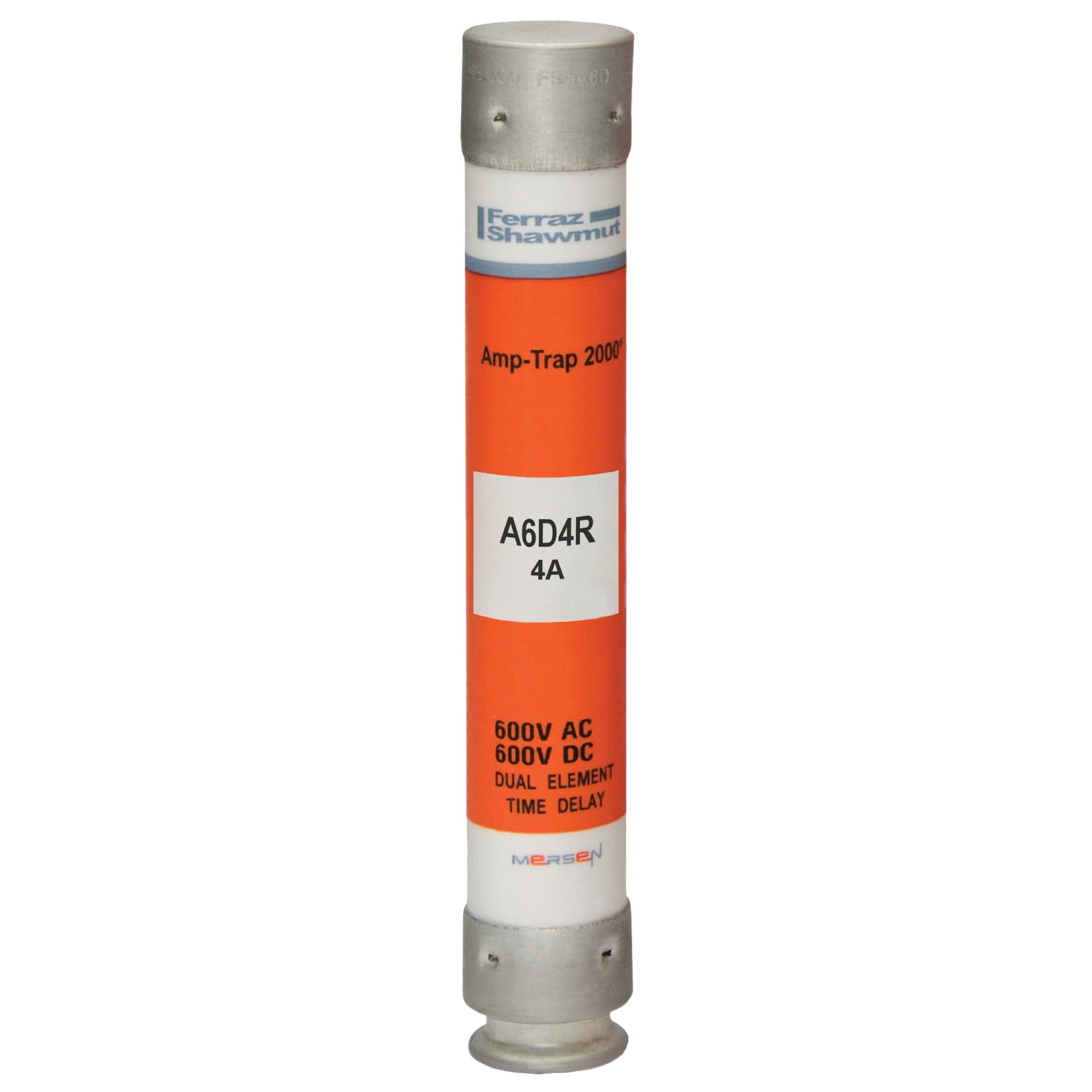 Mersen A6D4R A6D4R Mersen - Fuse A6D-R - Class RK1 - Time-Delay 600VAC 600VDC 4A Ferrule Amp-Trap 2000® Mersen A6D4R A6D4R Mersen - Fuse A6D-R - Class RK1 - Time-Delay 600VAC 600VDC 4A Ferrule Amp-Trap 2000®