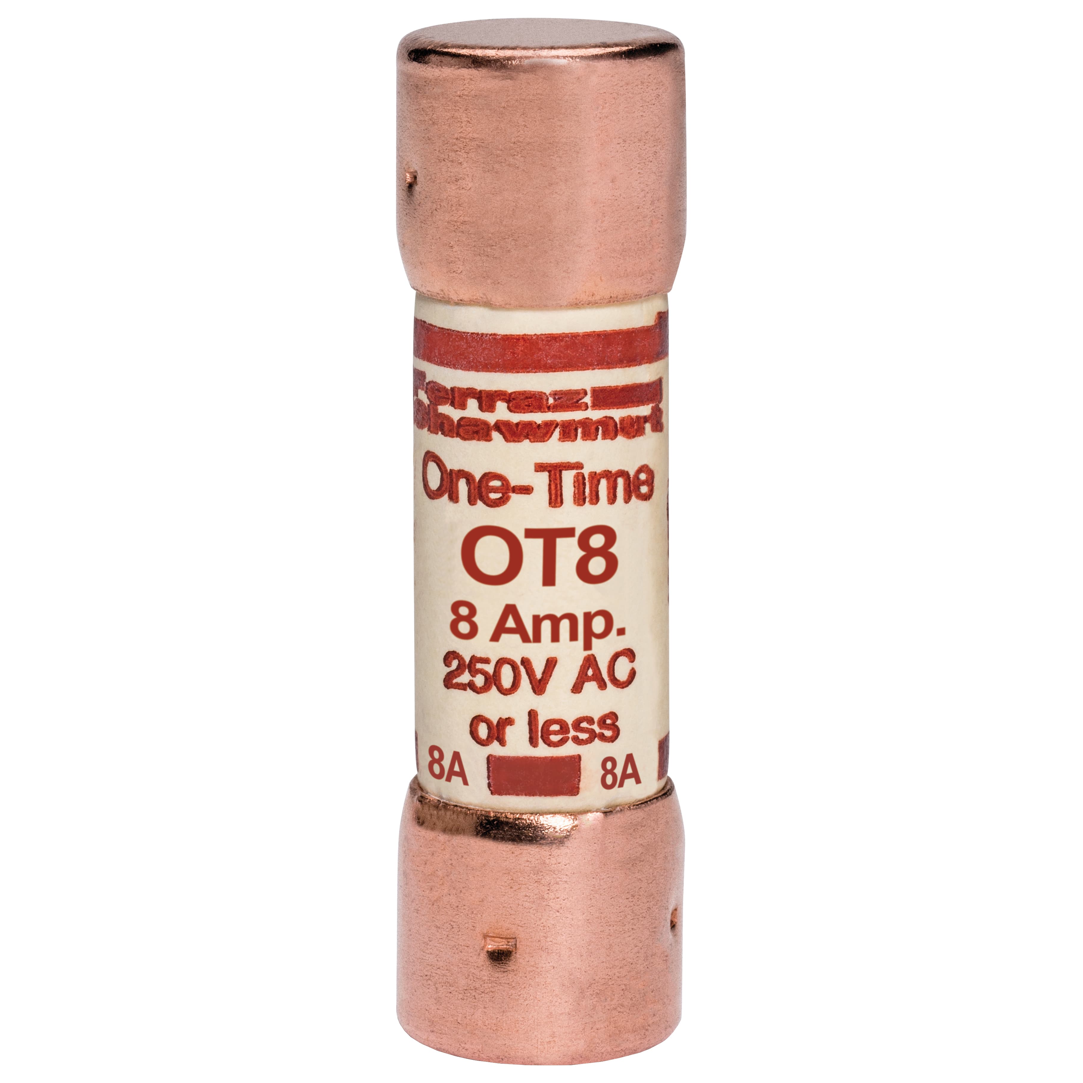 Mersen OT8 OT8 Mersen - Fuse OT - Class K5 - Fast-Acting 250VAC 250VDC 8A Ferrule Amp-Trap® Mersen OT8 OT8 Mersen - Fuse OT - Class K5 - Fast-Acting 250VAC 250VDC 8A Ferrule Amp-Trap®