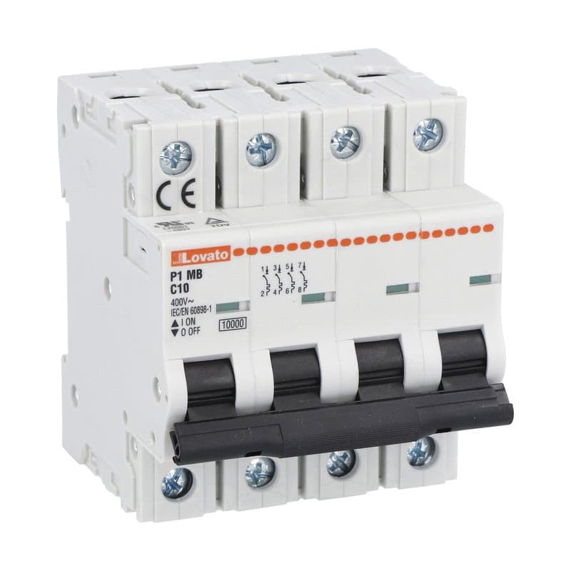 Lovato Electric P1MB4PC40 P1MB4PC40 Lovato - Miniature circuit breaker, 4P - 10kA. 4 modules, characteristic C, 40A Lovato Electric P1MB4PC40 P1MB4PC40 Lovato - Miniature circuit breaker, 4P - 10kA. 4 modules, characteristic C, 40A