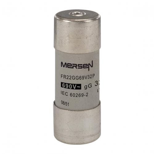 Mersen S211041 Cylindrical fuse-link gG 690VAC 22.2x58, 32A with striker Mersen S211041 Cylindrical fuse-link gG 690VAC 22.2x58, 32A with striker