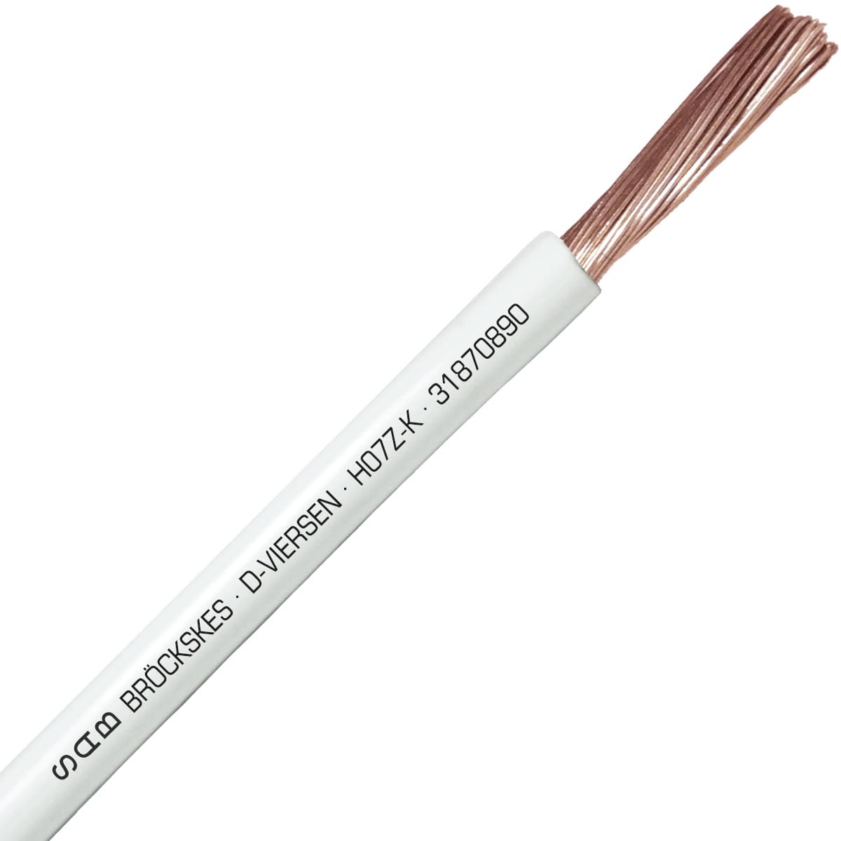 SAB 31870890 H07Z-K (CE) - 4 AWG halogen-free hook-up wire, White SAB 31870890 H07Z-K (CE) - 4 AWG halogen-free hook-up wire, White