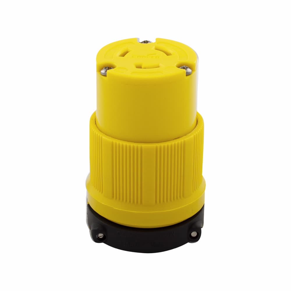Eaton CRL520C CRL520C Eaton - Eaton corrosion resistant locking connector , #14-10 AWG, 20A, Industrial, 125V, Back wiring, Yellow, Safety grip, Corrosion resistant, L5-20, Two-pole, Three-wire, Santoprene thermoplastic elastomeric, 0.38 to 1 in Eaton CRL520C CRL520C Eaton - Eaton corrosion resistant locking connector , #14-10 AWG, 20A, Industrial, 125V, Back wiring, Yellow, Safety grip, Corrosion resistant, L5-20, Two-pole, Three-wire, Santoprene thermoplastic elastomeric, 0.38 to 1 in
