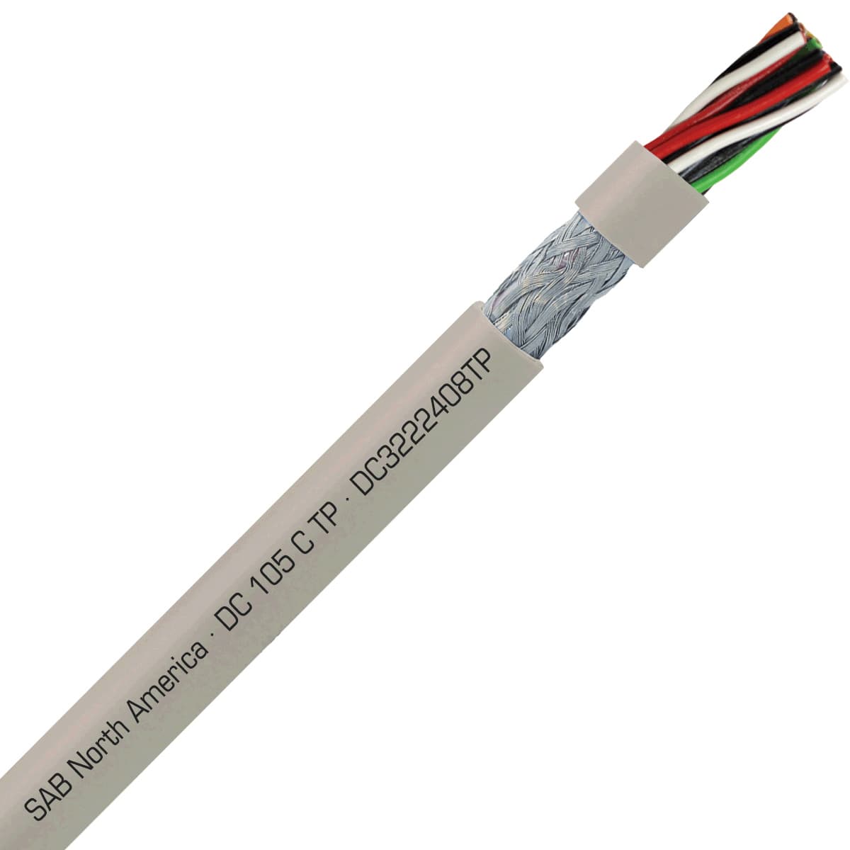 SAB DC3222408TP DC 105 C TP - 24 AWG/8pr, shielded flexible oil resistant data pair cable, UL, CSA, CE, RoHS SAB DC3222408TP DC 105 C TP - 24 AWG/8pr, shielded flexible oil resistant data pair cable, UL, CSA, CE, RoHS