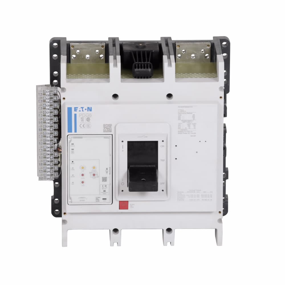 Eaton PDF63M1600E4CM Eaton Power Defense molded case circuit breaker, Globally Rated 100% UL, Frame 6, Three Pole, 1600A, 65kA/480V, PXR20 ARMS LSI w/ CAM Link and Relays, No Terminals (Metric Tapped Conductors) Eaton PDF63M1600E4CM Eaton Power Defense molded case circuit breaker, Globally Rated 100% UL, Frame 6, Three Pole, 1600A, 65kA/480V, PXR20 ARMS LSI w/ CAM Link and Relays, No Terminals (Metric Tapped Conductors)
