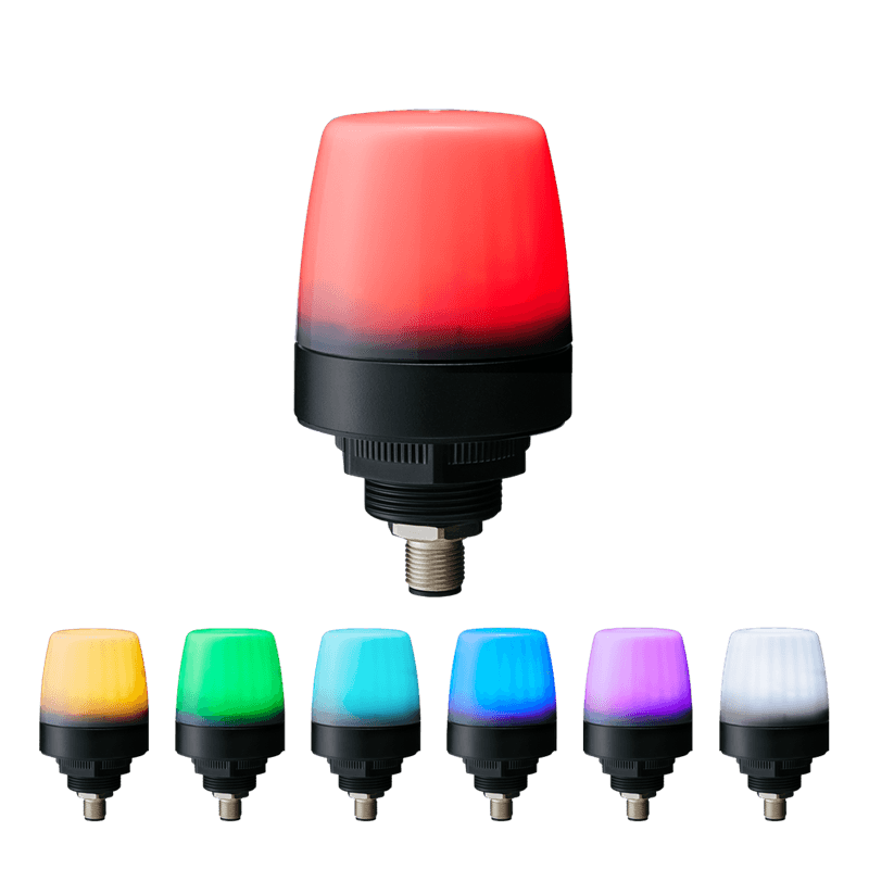 Patlite NE-M1ACNN-M-FB295 IP69K Rated, 56mm Signal Beacon with M12 Connector, 12-24V DC, Continuous/Flashing, Multi-color LED Patlite NE-M1ACNN-M-FB295 IP69K Rated, 56mm Signal Beacon with M12 Connector, 12-24V DC, Continuous/Flashing, Multi-color LED