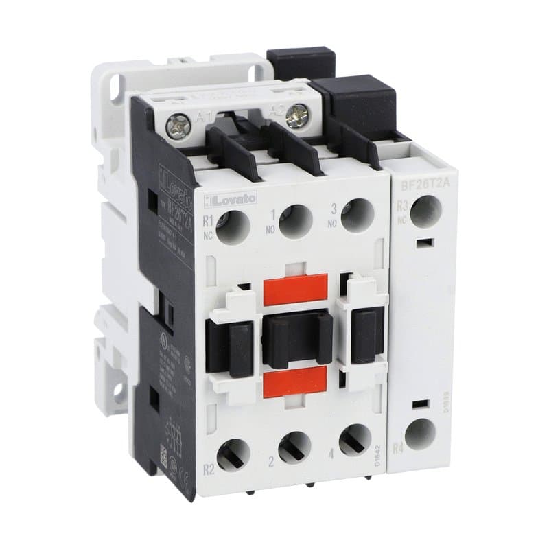 Lovato Electric BF26T2A02460 BF26T2A02460 Lovato - Four-pole contactor, IEC operating current Ith (AC1) = 45A, AC coil 60Hz, 24VAC, 2NO and 2NC Lovato Electric BF26T2A02460 BF26T2A02460 Lovato - Four-pole contactor, IEC operating current Ith (AC1) = 45A, AC coil 60Hz, 24VAC, 2NO and 2NC
