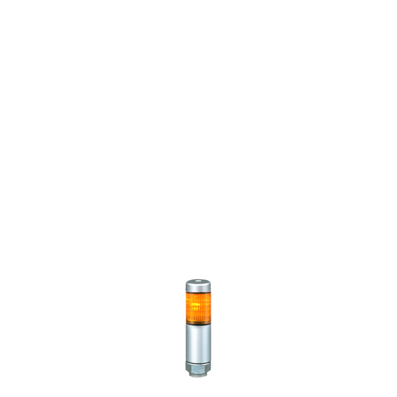 Patlite MPS-102-Y 30mm 1-Tier LED Signal Tower, 24V AC/DC, Direct Mount, Short Silver Body, LED: Amber Patlite MPS-102-Y 30mm 1-Tier LED Signal Tower, 24V AC/DC, Direct Mount, Short Silver Body, LED: Amber