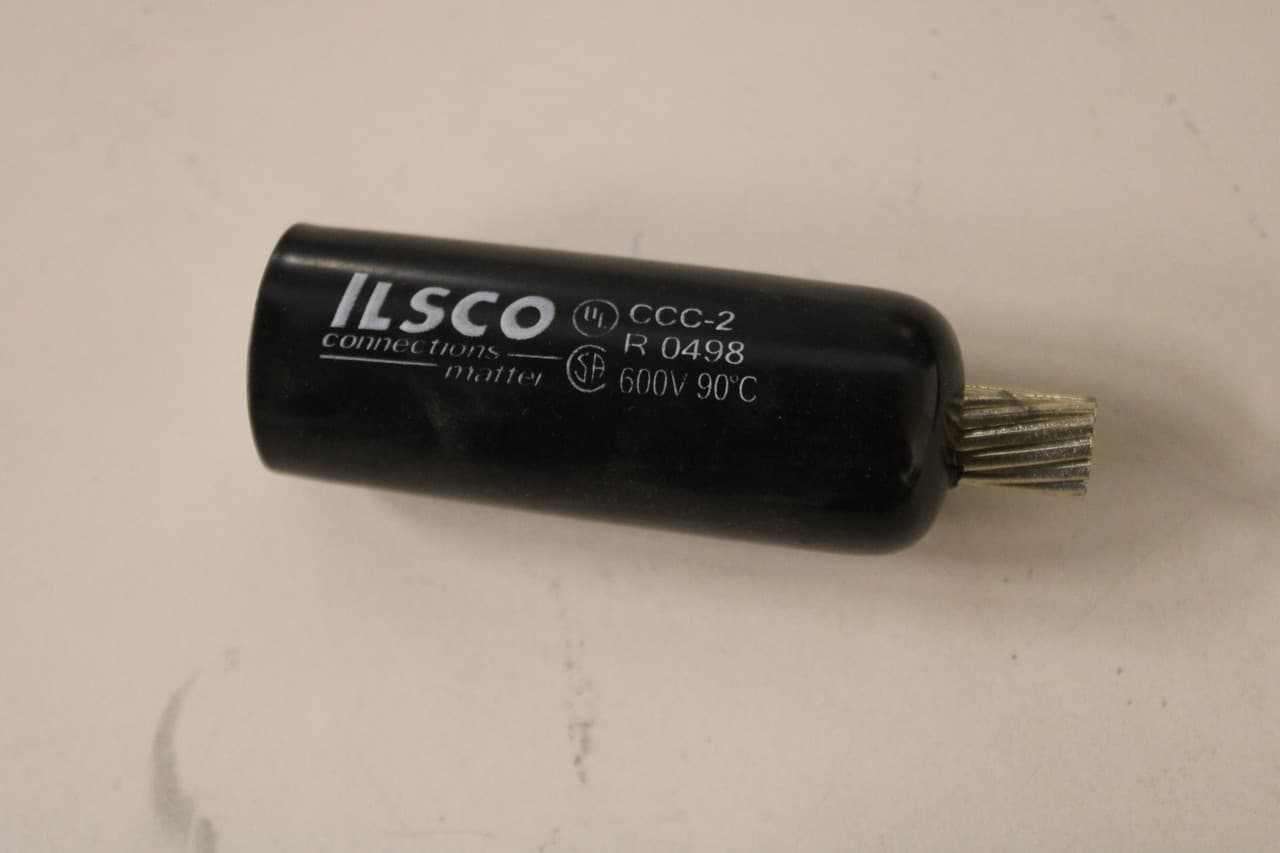 Ilsco CPM-4/0 600 V, 13/32" x 1-3/8" Pin, 2-3/32" L Cover, 3-1/4" L, 4/0 AWG Stranded, Silver, Tin Plated Copper, Standard Barrel Ilsco CPM-4/0 600 V, 13/32" x 1-3/8" Pin, 2-3/32" L Cover, 3-1/4" L, 4/0 AWG Stranded, Silver, Tin Plated Copper, Standard Barrel