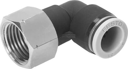 Festo 564661 push-in L-fitting QBLF-1/4-3/8-U 360° orientable, internal thread with external hexagon. Size: Standard, Nominal size: 0,276 ", Type of seal on screw-in stud: coating, Assembly position: Any, Design structure: Push/pull principle Festo 564661 push-in L-fitting QBLF-1/4-3/8-U 360° orientable, internal thread with external hexagon. Size: Standard, Nominal size: 0,276 ", Type of seal on screw-in stud: coating, Assembly position: Any, Design structure: Push/pull principle